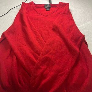 Jos. A Bank Signature Collection 100% Merino Wool sweater Red XL vneck